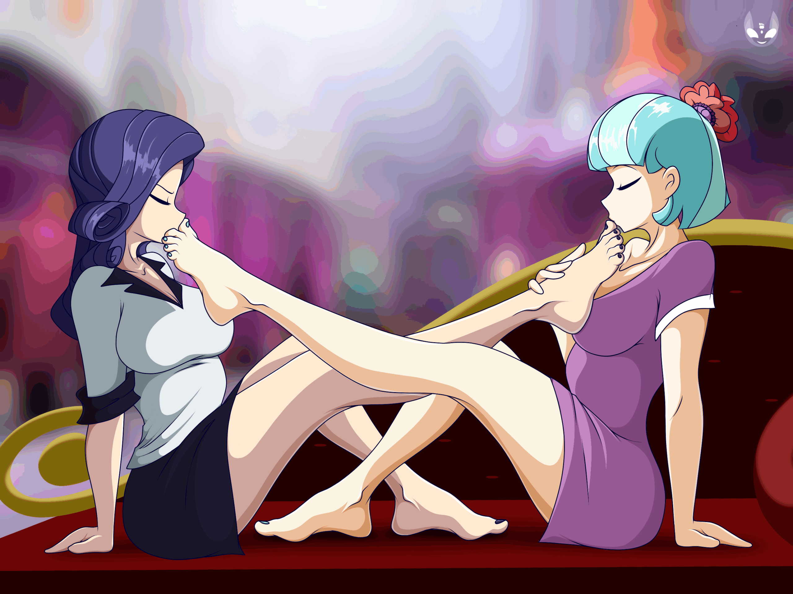 Porn: lesbian foot play